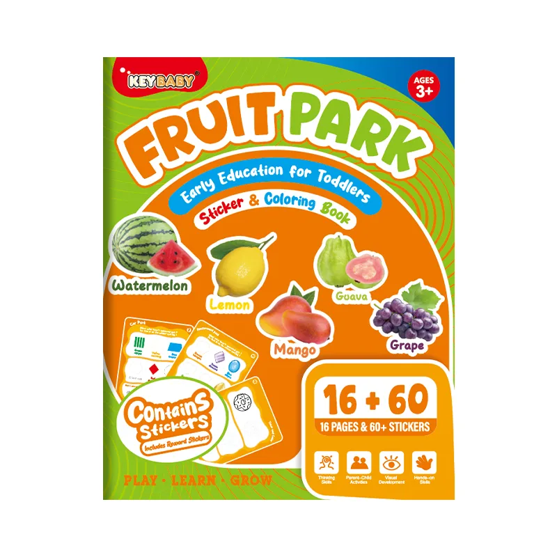 Livro de Adesivos e Colorir – Parque das Frutas